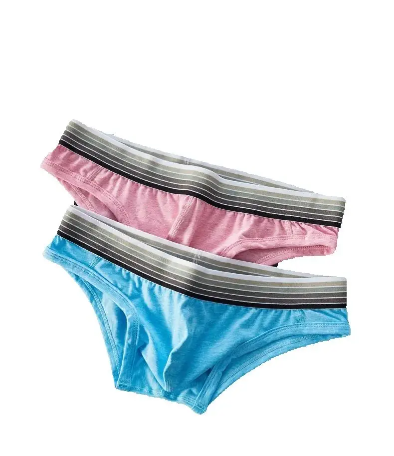 

Men's Simple Bikini Skin Friendly Cotton Breathable Sweat Absorption Comfortable Mankini Low Waisted Bulge Pouch Hip Lift Briefs