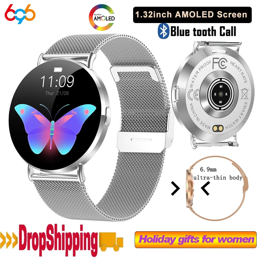 

Цельнометаллический корпус AMOLED-экран Blue Tooth Call 3D Динамический циферблат Blue Tooth Call Smartwatch Сердечный ритм Спортивные водонепроницаемые умные часы
