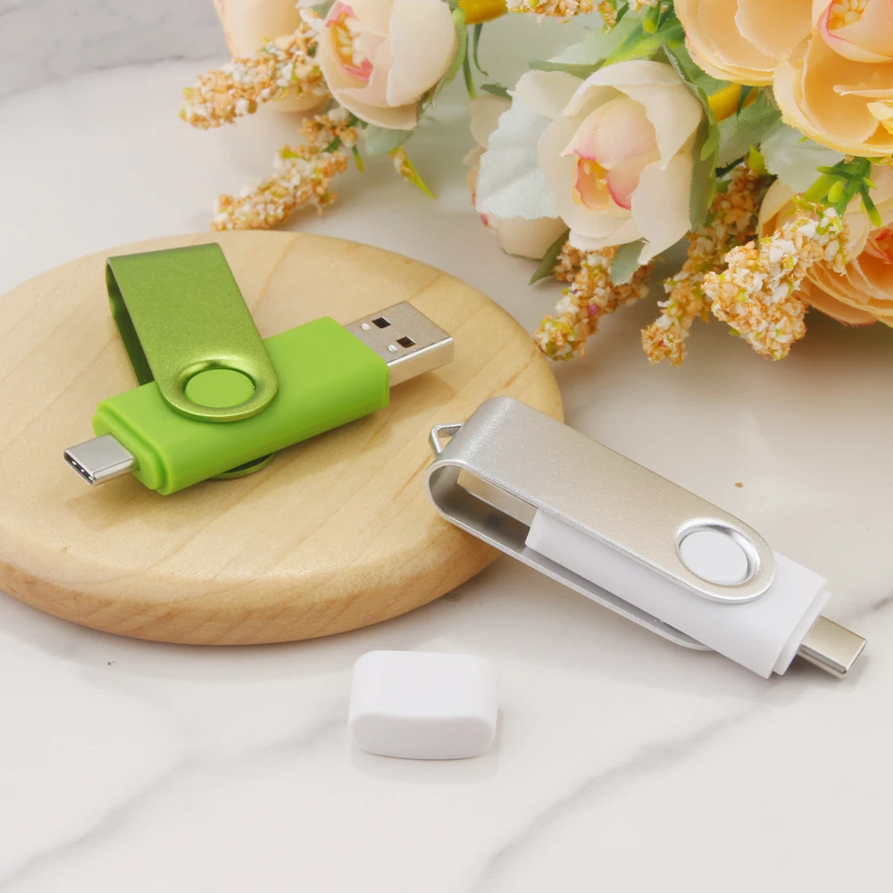 2IN1 محرك فلاش USB 128GB TYPE-C بندريف 64GB هدية المفاتيح 32GB H2testw ذاكرة عصا 4g 2g 1gb 512m256m128m фeleisk cle