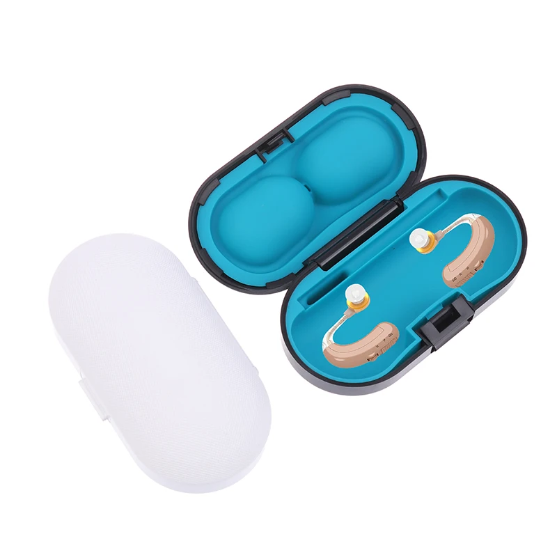Hearing Aid Case Portable Hearing Aid Hard Protective Hard Storage Box Organizer For Sound Amplifier Hearing Aid Accessories