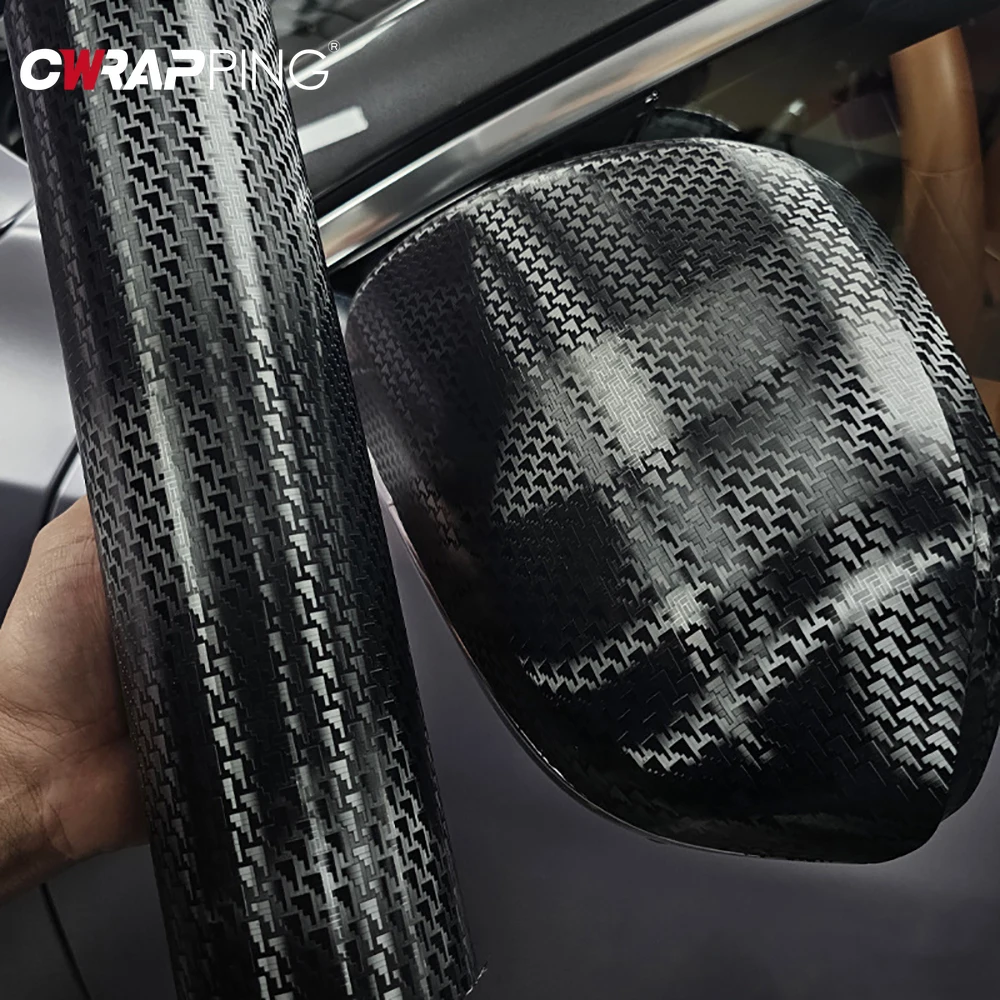 Car Sticker Black Aircraft Pattern Plated Carbon Fiber Films Auto Body Modification Wrap Vinyl Sticker for Car Accessories