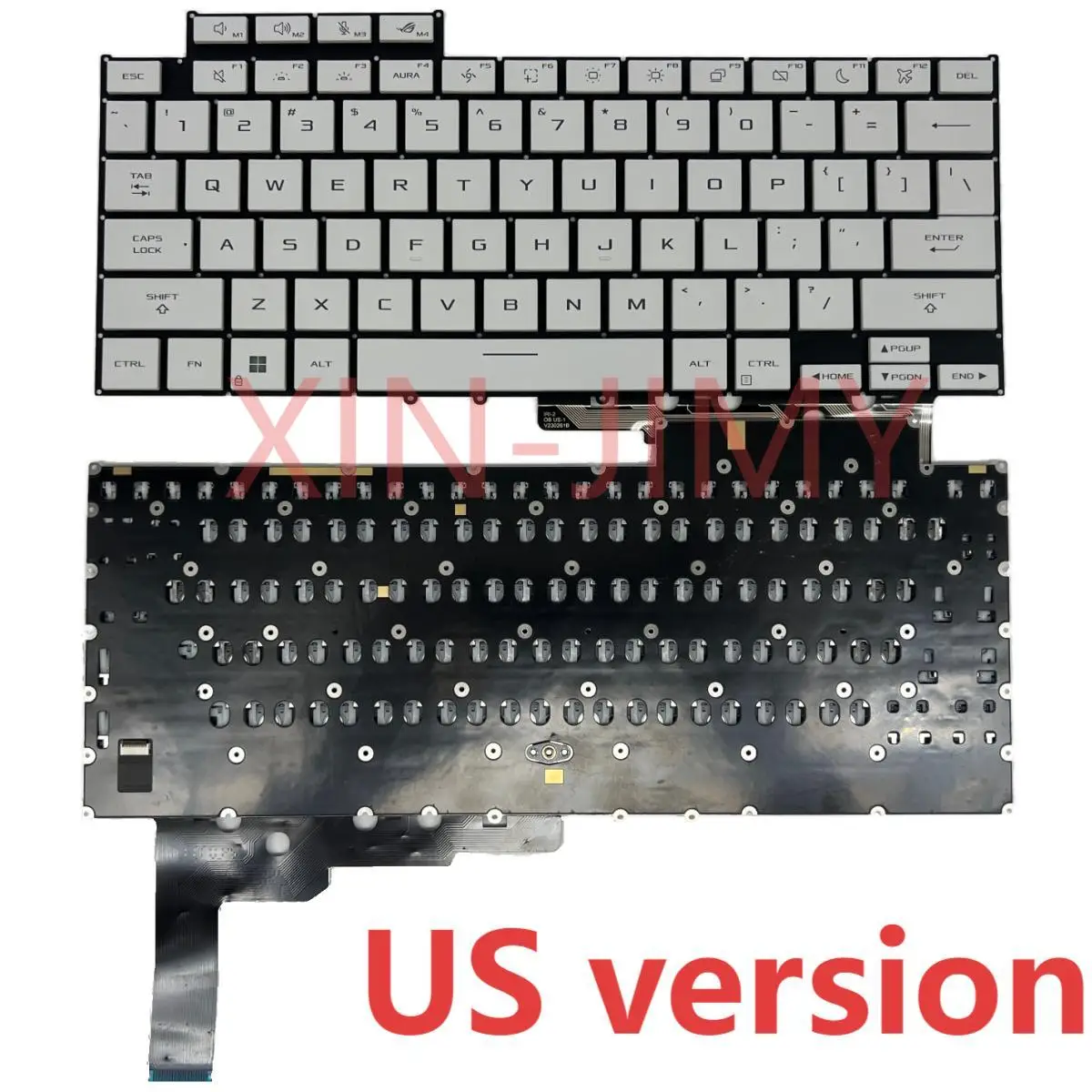 Teclado Retroiluminado EUA ou Rússia, ASUS ROG Zephyrus G14 2024 GA403UI GA403UV GA403U GA403UU Branco
