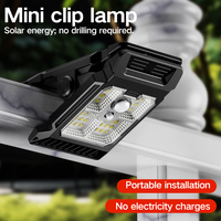 4PC Solar Clamp on Sensor Motion Lights Outdoor Waterproof Work Light 3 Lighting Modes Camping Lamp Fence Walls Garage Led Lamps