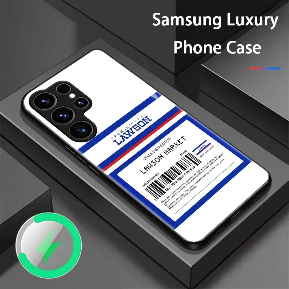 L-LAWSON Phone Case For Samsung S26 S25 S24 S23 S22 S21 S20 Plus Ultra Glass Magnetic Case