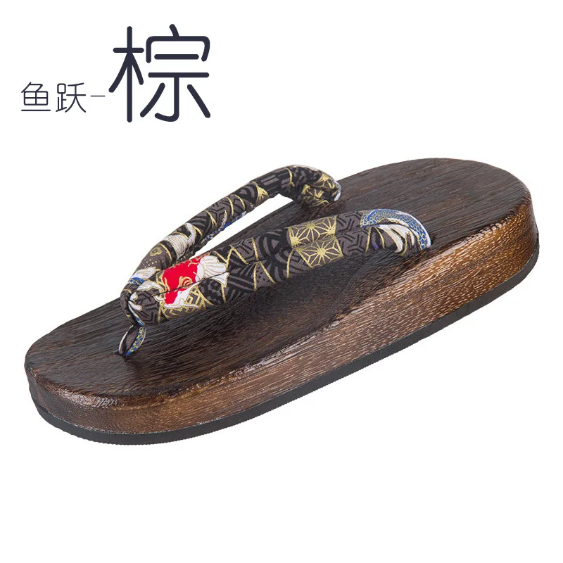 2026 New Men's Japanese Geta Sandals Paulownia Wood Thick Sole Non-Slip Height Increasing Flip Flops Indoor Outdoor Slippers 4