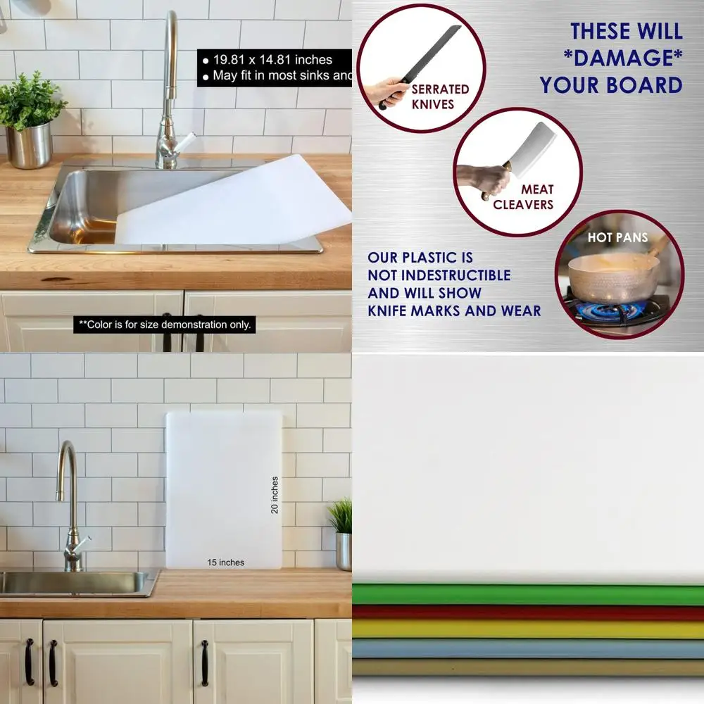 

6-Piece 20x15x0.5 Multicolor HACCP Cutting Board Set for Food Safety and Cross-Contamination Prevention