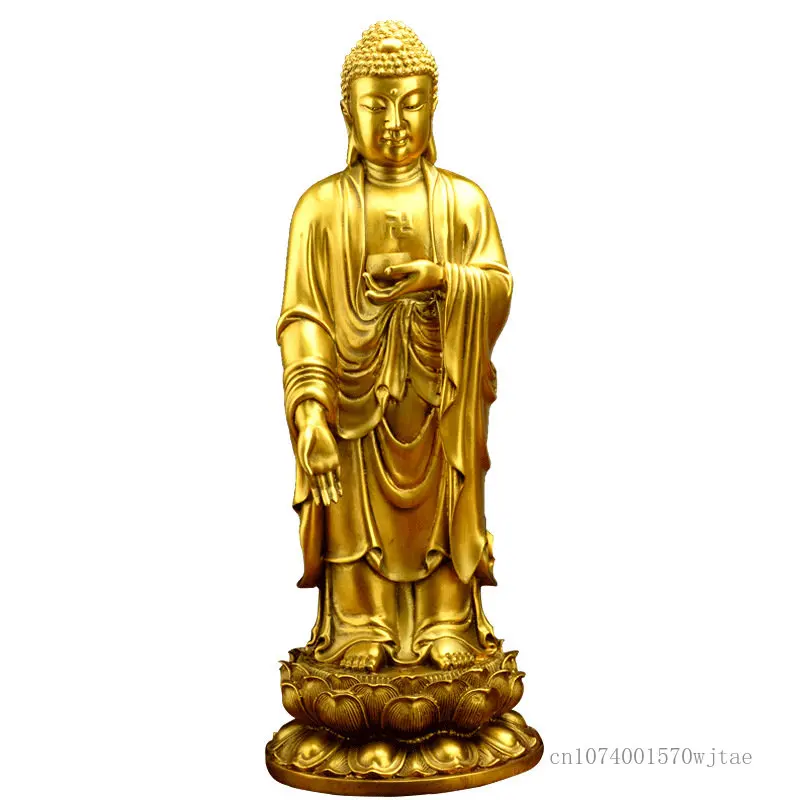 Imagem -05 - Pure Copper Buddha Estátua Monge Bodhisattva Artigos Religiosos Buddha Ware Dedicado à Adoração Home Estátua Escultura Ornamentos