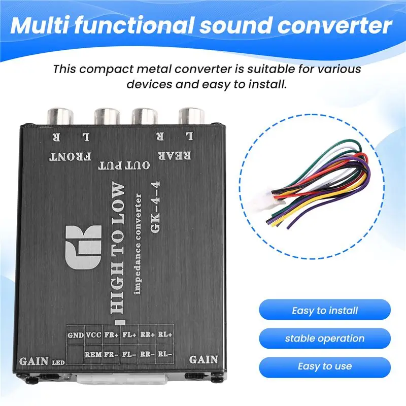 For Automotive Electronics Sound Converter Multifunction 50W 4 Channel Simple Lossless Transmission Easy To Operate
