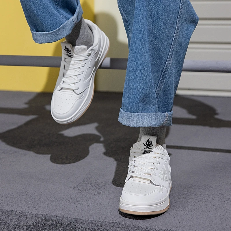 Xtep STEP-1 Skateboarding Shoes For Men 2024 Autumn Street Style Skate Shoes Durability Comfortable Sneakers 976319310043