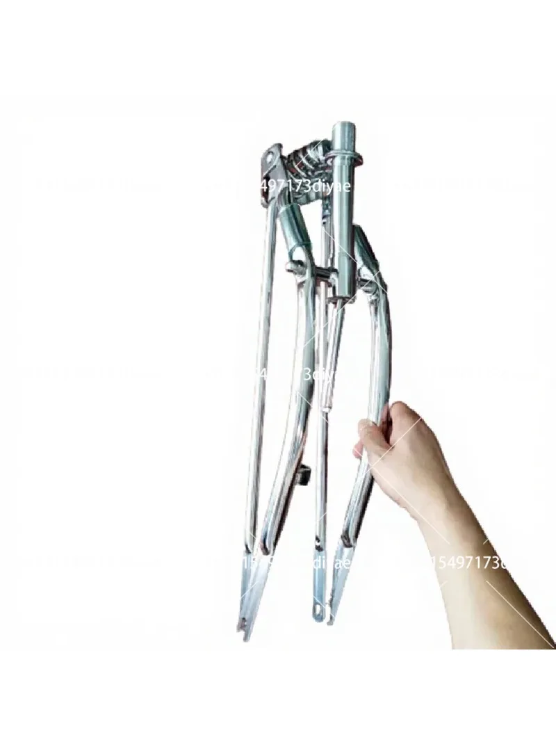 Retro 20 Inch Beach Bike Front Fork with Spring Shock Absorber, Cruiser Bicycle Suspension Fork Replacement Parts