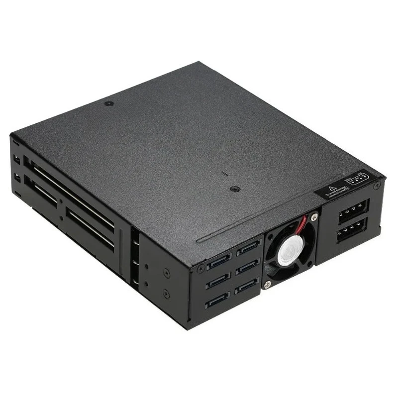 6 Bays Mobile Backplane Support 2.5'' SATA HDD SSD Hard Drive with Cooling Fan Locker Hot-swap 6Gbps Transmission