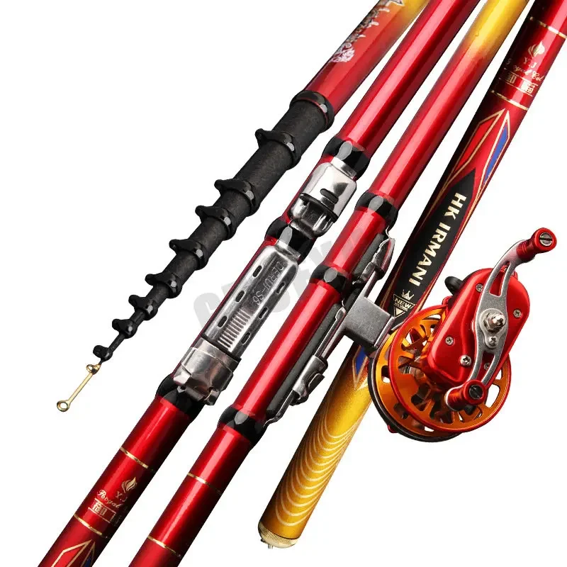 High Quality Carbon Super Light Fishing Rod Positionable Fiber Telescopic Handle Stream Pole 3.6M 4.5M 5.4M 7.2M Travel Carp Rod