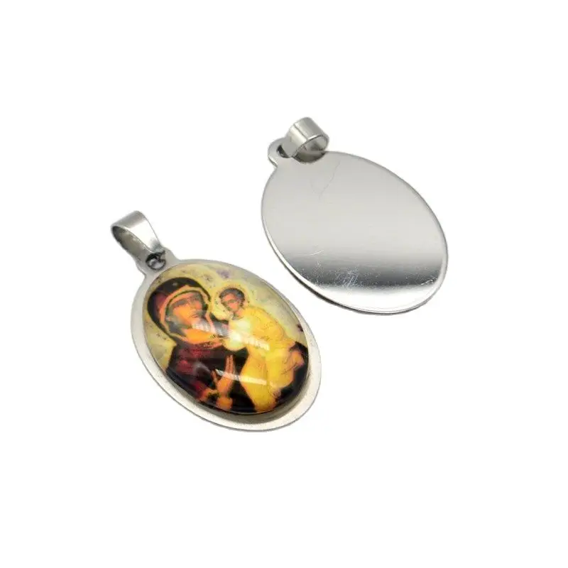 60X The Virgin Mary Madonna And Child Stainless Steel Pendant Catholic Christian Orthodox Fashion Religious Jewelry