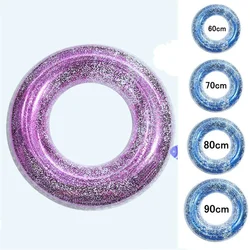 Sequin Inflatable Swim Ring Kids Adult Thickened PVC Inflatable Floating Circle For Outdoor Beach Pool Party 60/70/80/90CM
