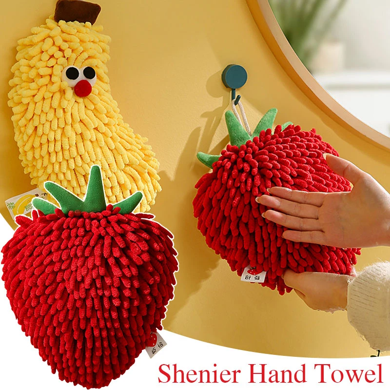 

Chenille Hand Towel Cartoon Cute Hanging Towel Super Absorbent Kitchen Bathroom Towel for Home Dish Towel, Wash Hands, Pet Towel