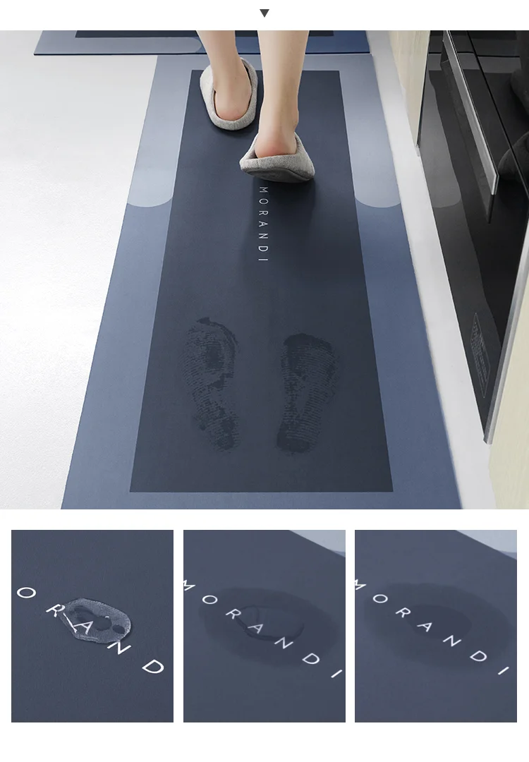 

Кухонный коврик из диатомовой грязи, моющийся и стираемый, быстросохнущий коврик для ванной комнаты, коврик для входной двери, коврик с резиновым основанием