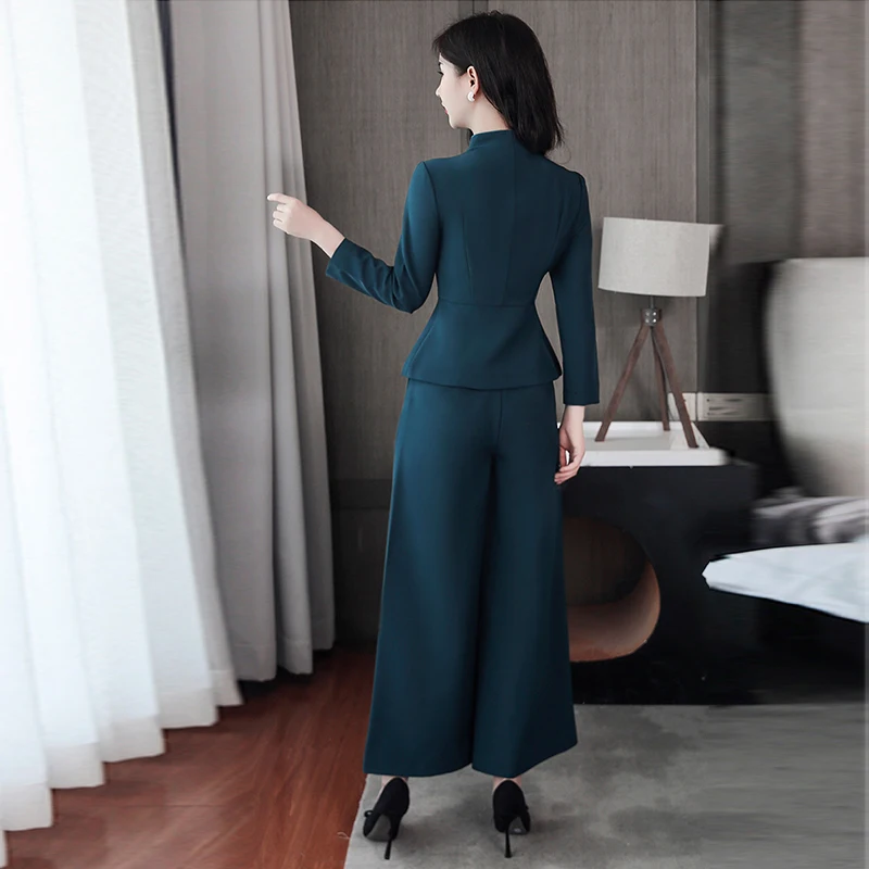 Beauty Salon esthetic Elegant Uniform New long sleeves Solid Spa Sweat Steam Massage Overalls Care Beautician Work Clothes Suit