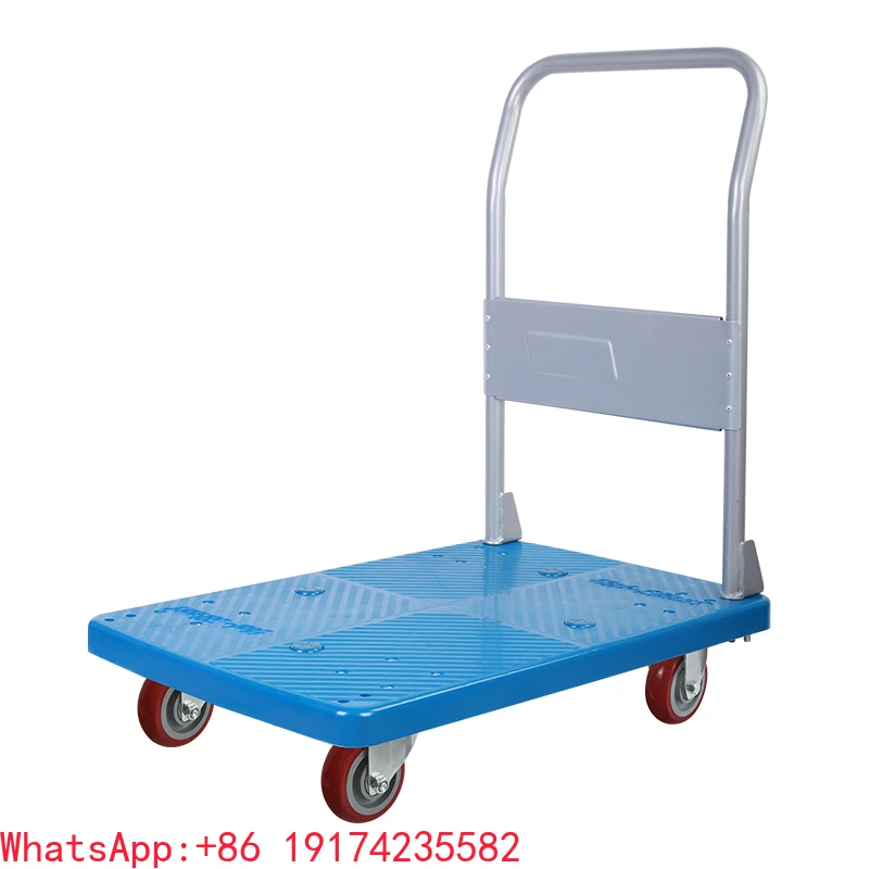 

Silent Industrial Quality Plastic Platform Trolley Quiet Efficient Hand Cart with PU Wheels OEM Supported Price US150P