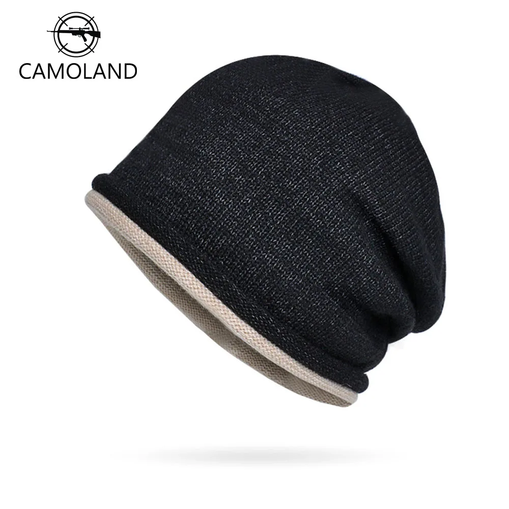 Mens Winter Beanie Hat Warm Fleece Lined Skull Cap for Men Reversible Women Windproof Watch Hat Knit Warm Unisex Beanie