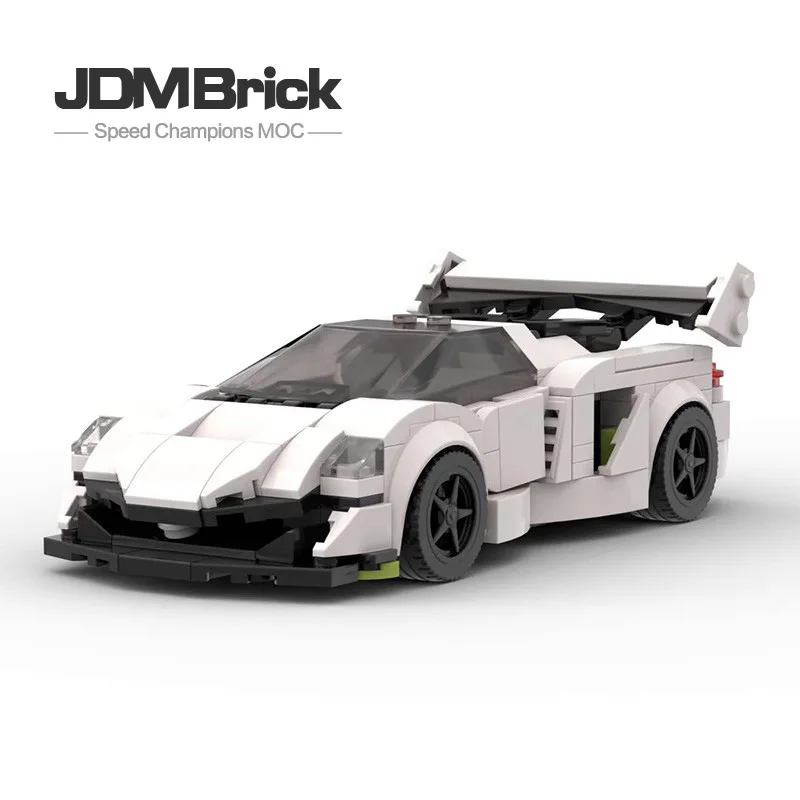 Moc-39625 puzzle and creative car model boy collage cool white supercar racing speed eight grid building block car series