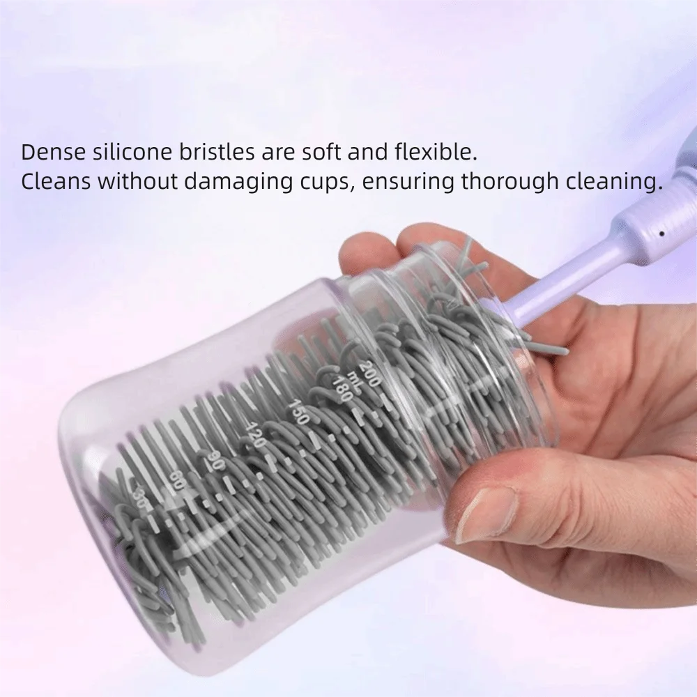 

Silicone Baby Bottle Straw Cleaner Long Handled Flexible Brushes Cleaning Brush Set Waterproof Electric Bottle Brush
