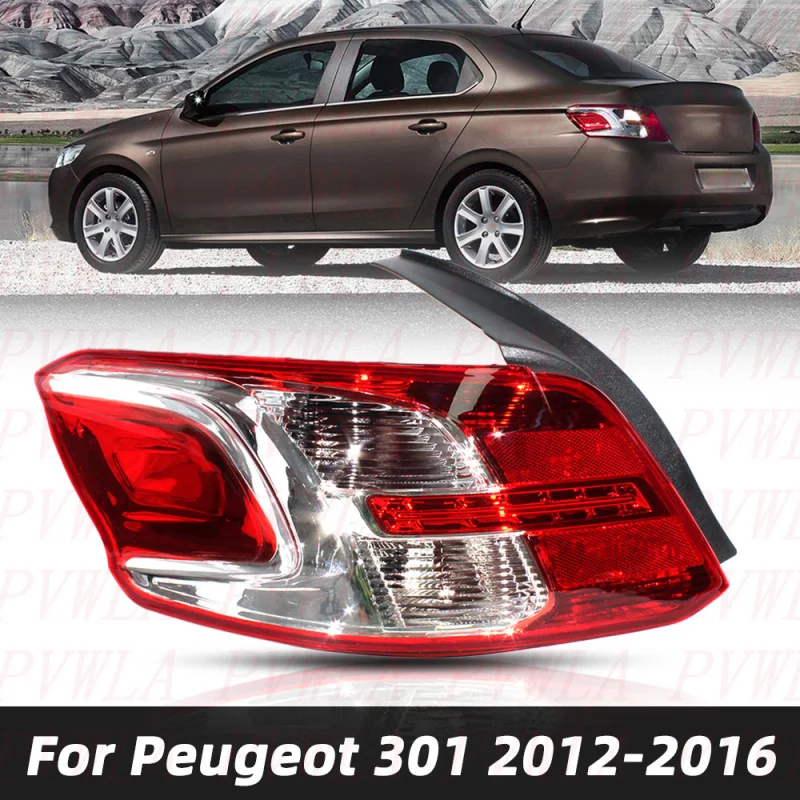 Tail Light For Peugeot 301 2012 2013 2014 2015 2016 Left Side Rear Lamp + Circuit boards Without Bulbs Car accessories