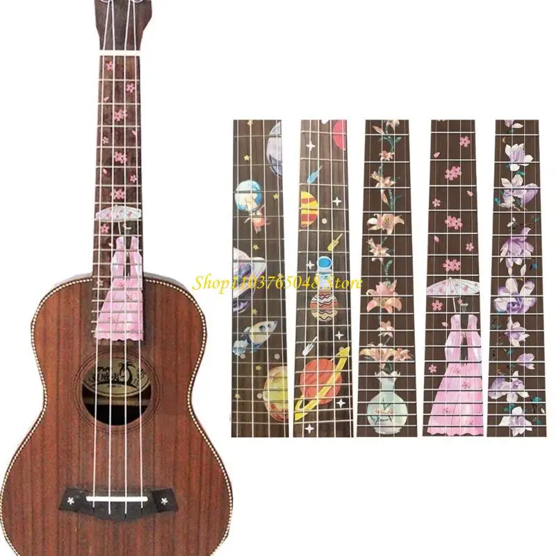 R53E 23inch Ukulele Fretboard Sticker Ukulele Fretboard Note Decal Guitar Inlay Sticker Label Decals Stickers for Beginner