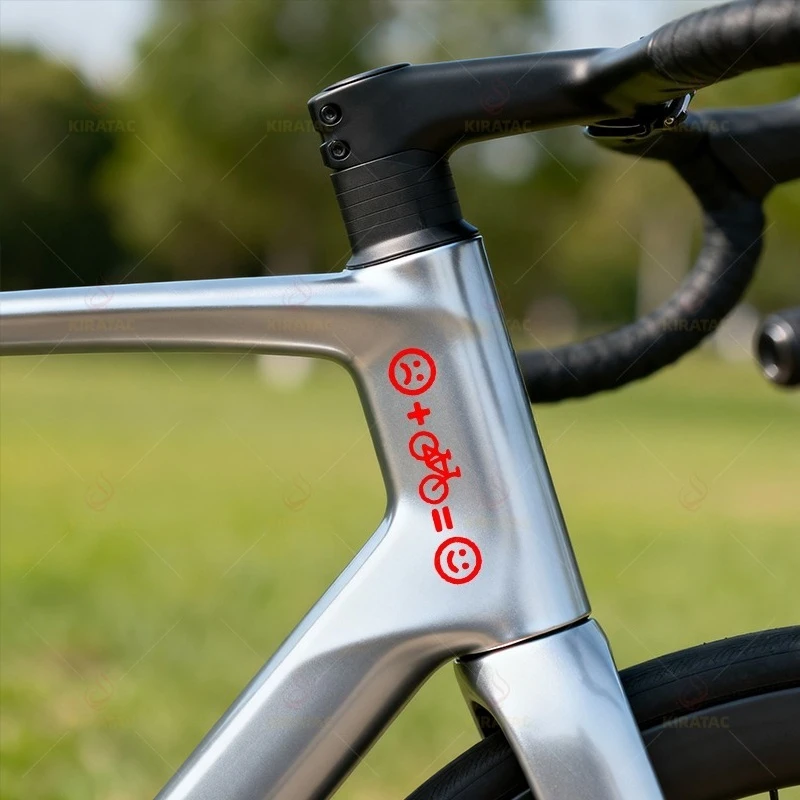 3PCS/SET Sad to Happy Bike Emoji Sticker, Multicolor Waterproof Vinyl Decal for Bicycle Frame Handlebar DIY Decor