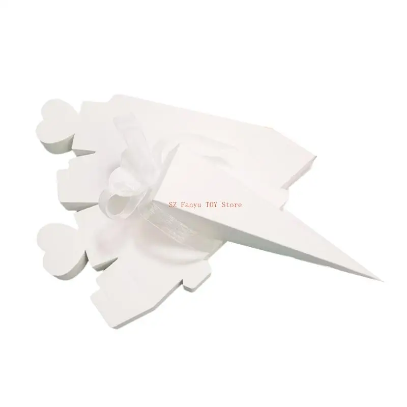 96GC 50X Hộp quà cưới Hộp đựng bánh quy xử lý hộp cho món quà tặng cho bữa tiệc Nguồn cung cấp trái tim Hình dạng hình kim tự