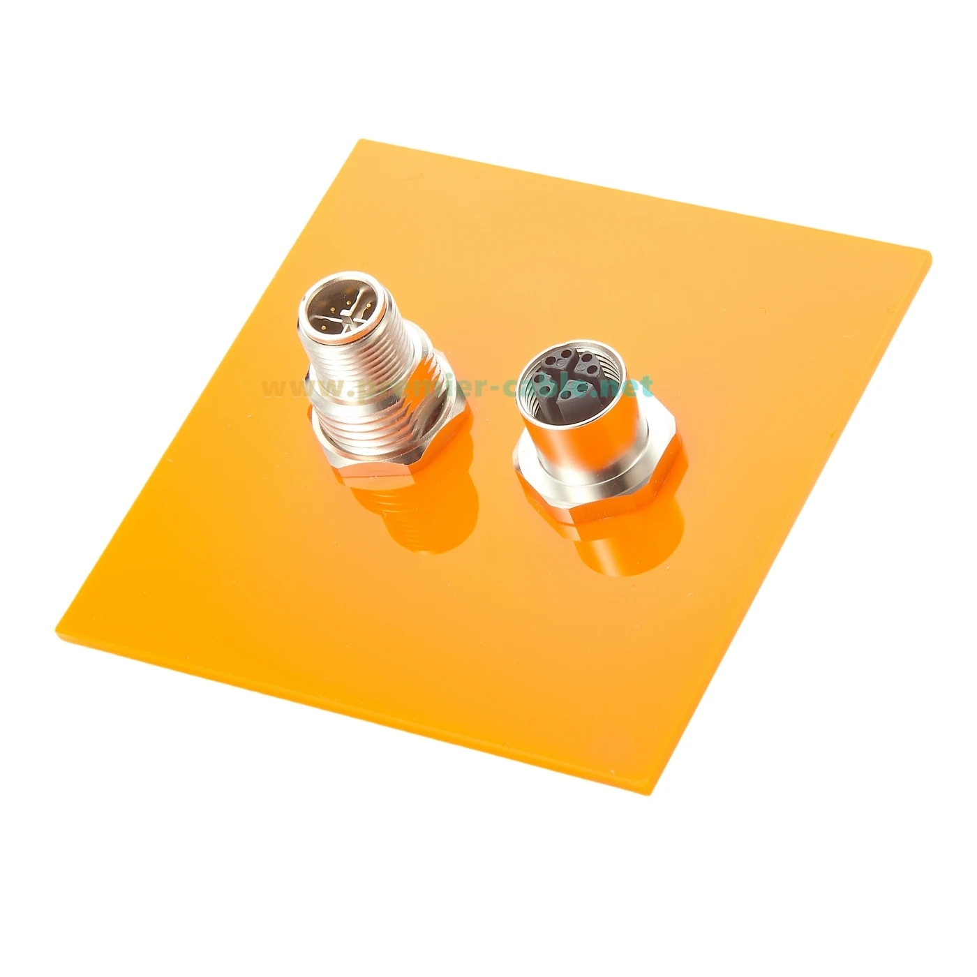 M12 X código 8 pines macho a hembra mamparo conector Circular IP67 blindado 10Gbps Cat6A Ethernet adaptador de montaje en Panel