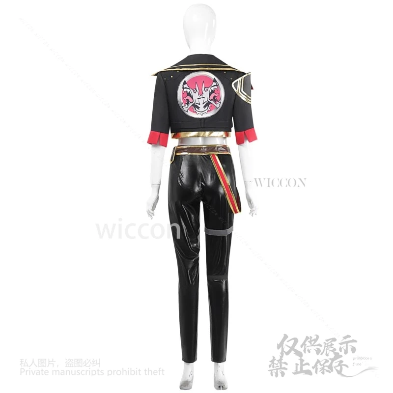 Anime 7PCS Arcane Vi 코스프레 의상 게임 LOL Vi 코트 자켓 가발 코스프레 의상 여성 할로윈 카니발 정장 파티 Costumized