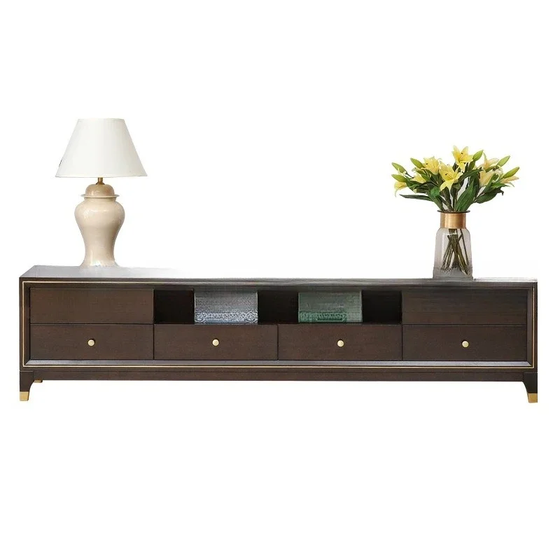 

Light luxury post-modern solid wood, TV cabinet coffee table combination, small apartment living room with drawers, lockers