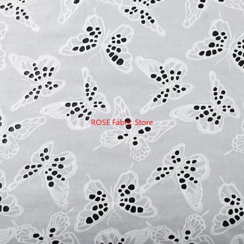 

1-метровая хлопковая кружевная ткань с вышивкой, водорастворимая полая маленькая цветочная ткань для шитья платьев, одежды, ткань ручной работы «сделай сам»