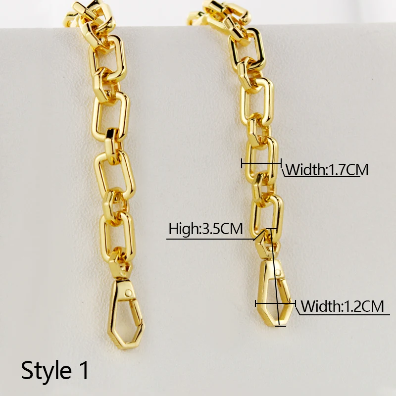 Metal Bag Chain Strap 1.7cm Thick Square Prismatic Chain Bag Strap Bag Accessorie Chain Shoulder belt for one shoulder Crossbody