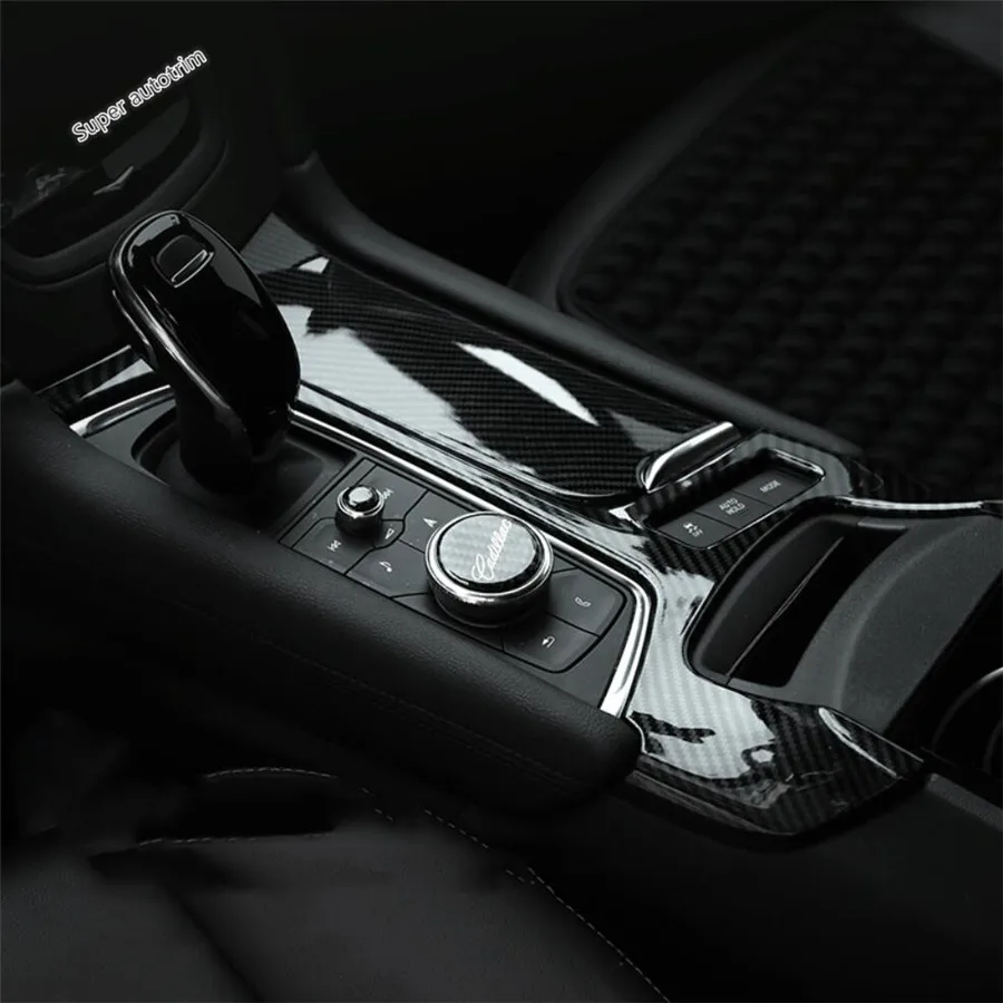 Center Shifter Trim Cover Bezel Shift Gear Decor Panel 2PCS Fit For Cadillac XT6 2020 2021 2022 Matte / Carbon Fiber Accessories