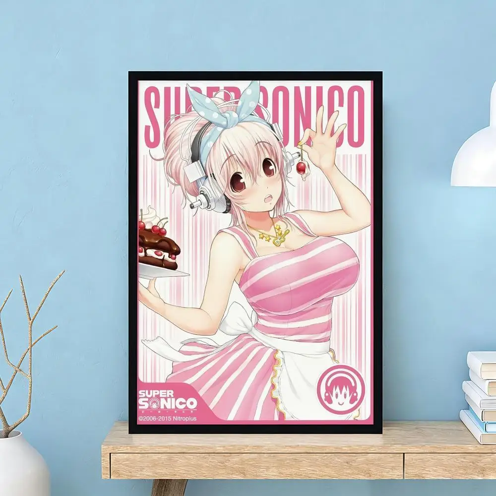 Niedliche, sexy Anime-Figuren, SUPER SONICO-Poster, hochwertige Wandkunst für Zuhause, Schlafzimmer, Wohnzimmer, Flur, perfektes Geschenk – Detail 8