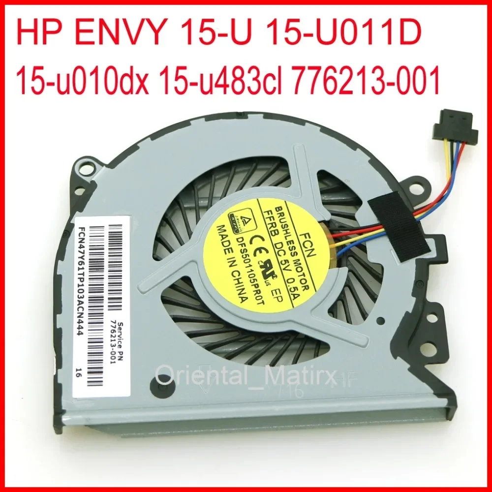 

Free Shipping NEW DFS501105PR0T DC5V 0.5A 4Pin For HP ENVY 15-U 15-U011D 15-u010dx 15-u483cl 776213-001 CPU Cooler Cooling Fan