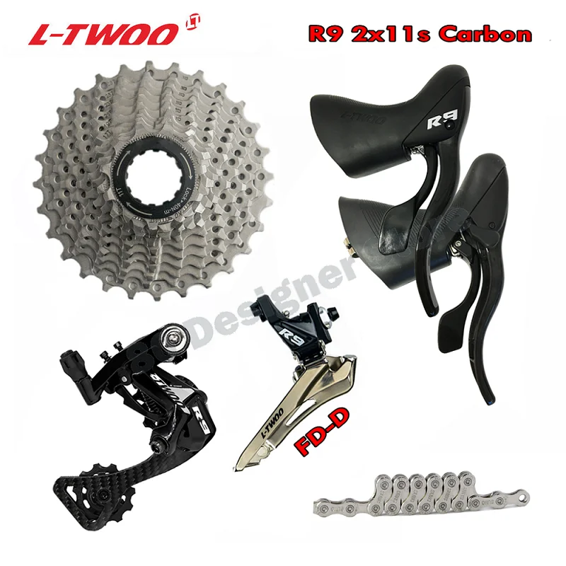 

LTWOO R9 2X11 22 Speed Road Bike Shift Lever Front Rear Derailleur Carbon Fiber Groupset 11s 11-25T28T30T32T Cassette 11S Chain