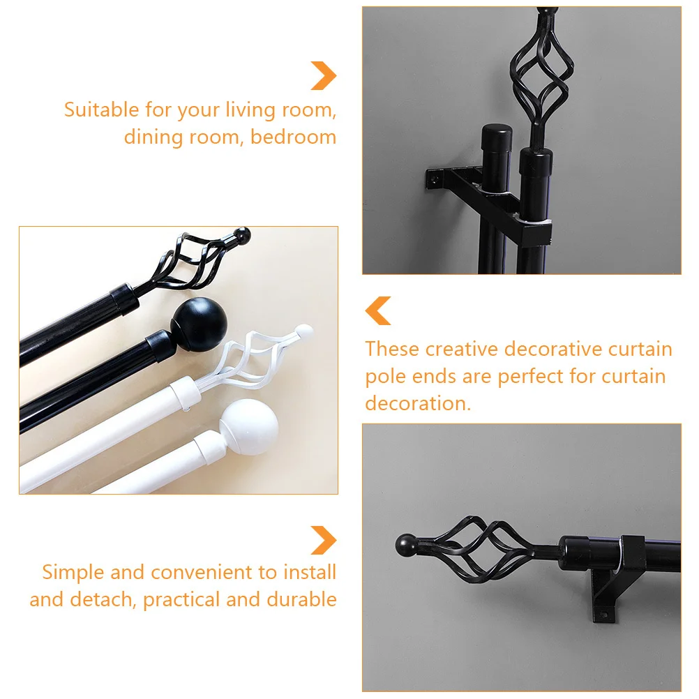 

2pcs Iron Curtain Rod End Decor Cap Twisted Head Plug For Home Window Decorative Accessories Curtains Hardware Fittings