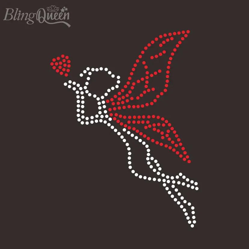 

BlingQueen-Hot Fix Rhinestone, Iron On Transfer Motif, Fairy Design, 25Pcs Lot