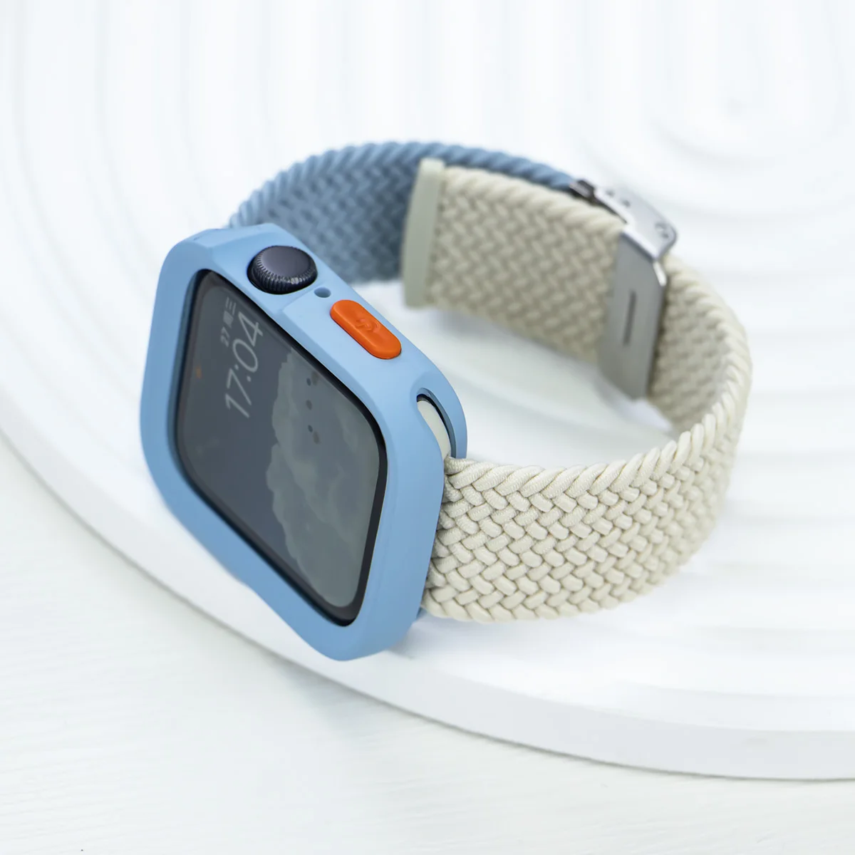 Candy Silicone Case+Strap For Apple Watch Series 9 8 7 45mm 41mm Band SE 6 5 4 44 40mm Nylon correa Strap for iwatch Ultra 49mm