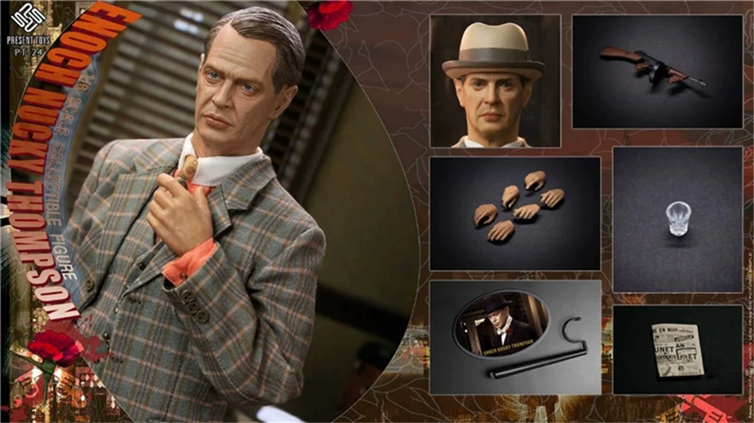 PRESENT TOYS PT-sp24 1/6 Scale Gangster Politicians Nucky Thompson Action Figure 12inches Collection Model Toys