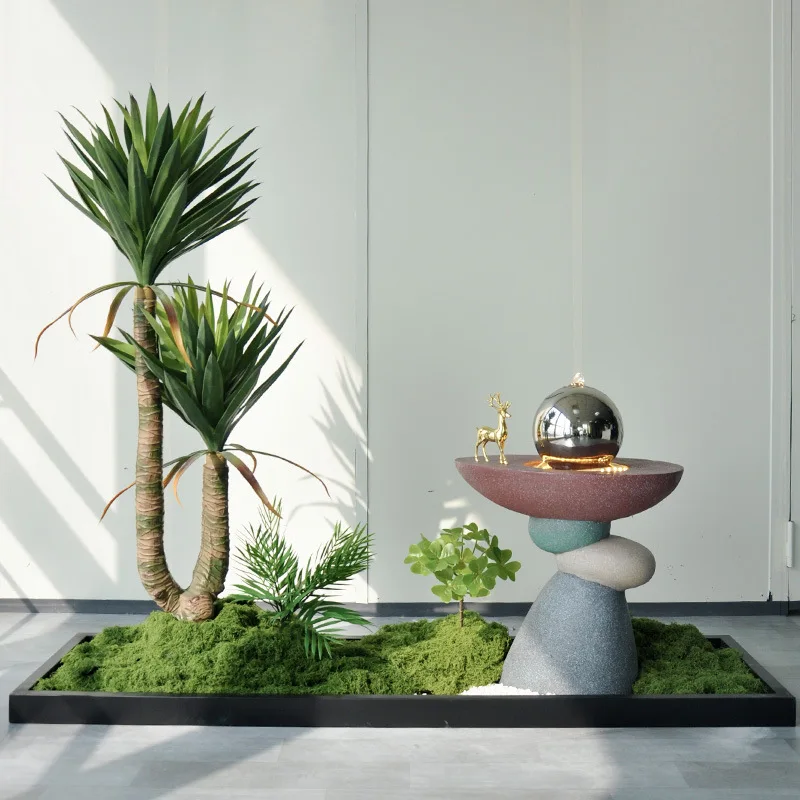 

Indoor landscape landscaping Floor-to-ceiling Mori indoor corner landscaping arrangement Green plant partition