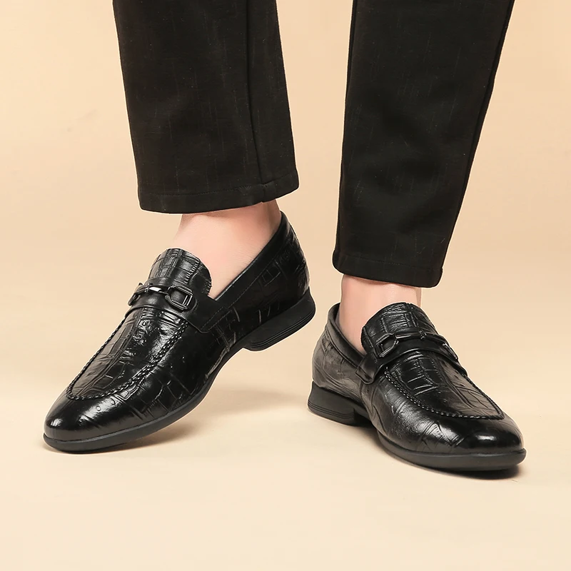 

Formal Slip On Business Use Comfortable Durable Loafers Cowhide Genuine Leather Shoes for Men