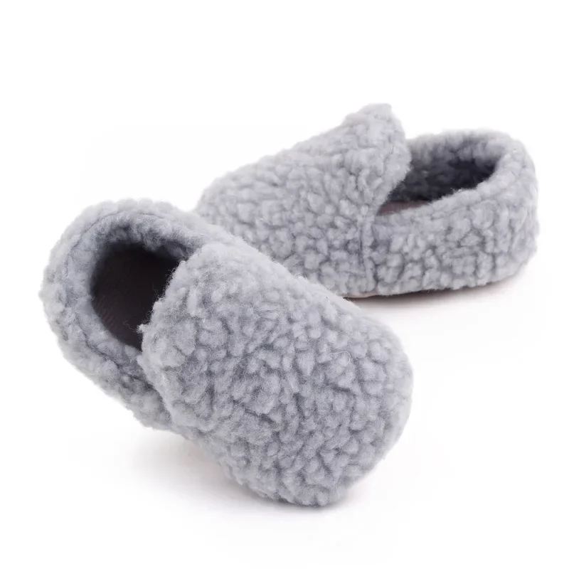 Scarpe da bambino in stile coreano carino peluche cotone addensato inverno autunno scarpe calde neonato calzature per bambini scarpe per bambini tinta unita