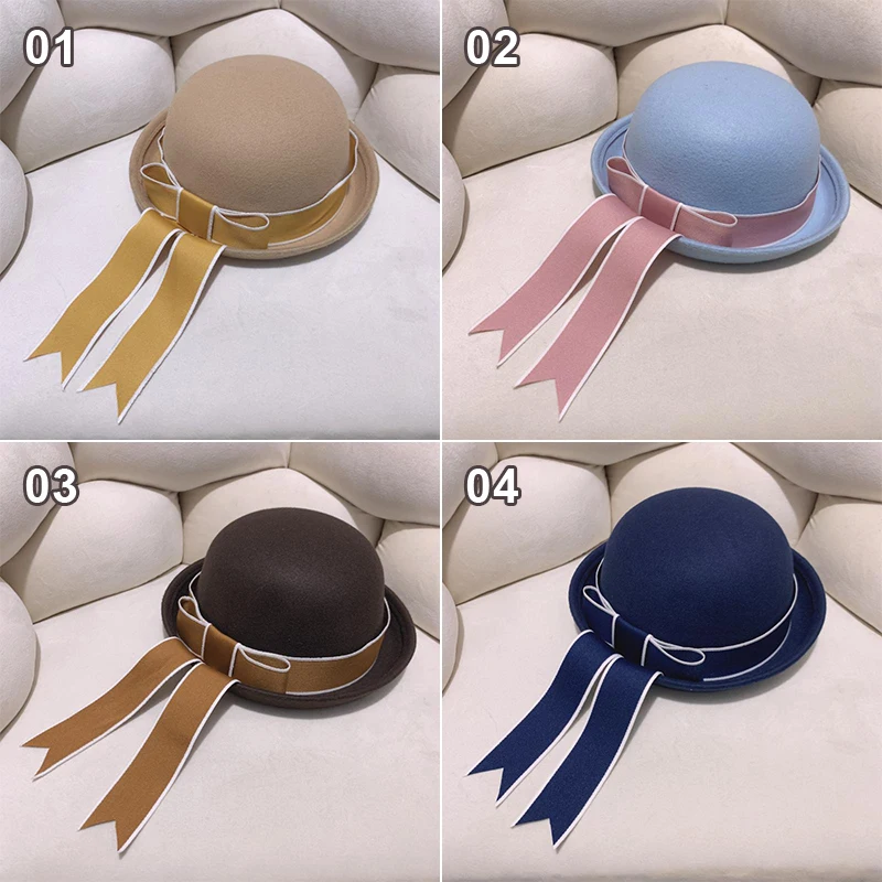 Lolita JK Uniform Bow Hat Kids Women Sweet Streamer Sailor Hat Japan Kawaii Bowknot Cute Beret Painter Hat