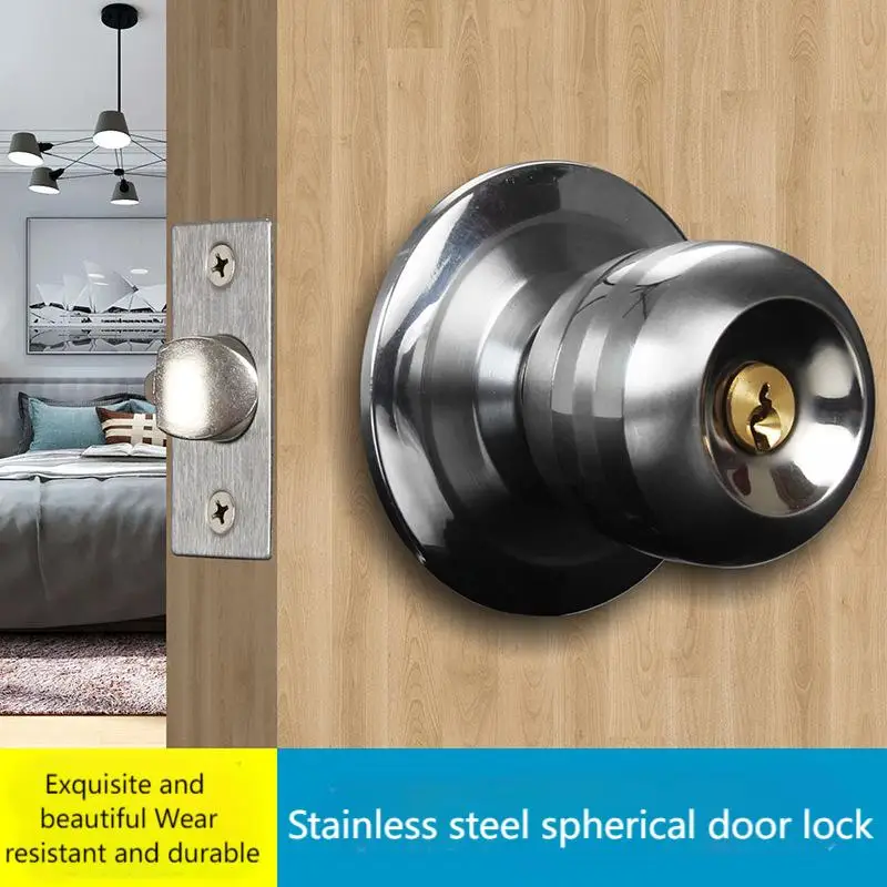 

Spherical door lock indoor bedroom door ball lock stainless steel universal wooden door lock round lock core bathroom lock