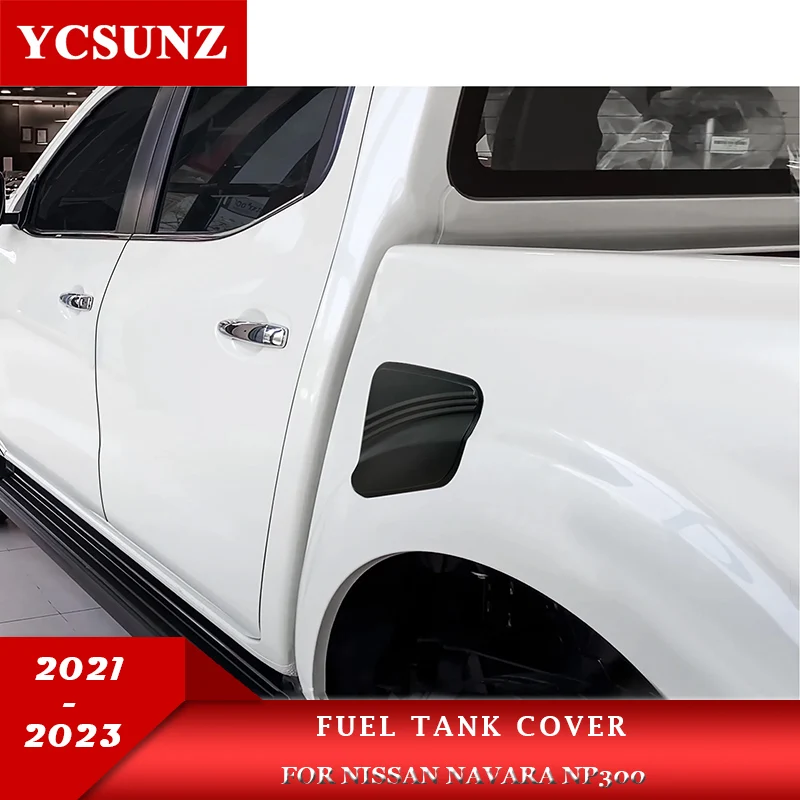 ABS Matte Black Fuel Tank Cover For Nissan Navara Np300 D23 2021 2022 2023 4WD Double Cabin Car Accessories YCSUNZ
