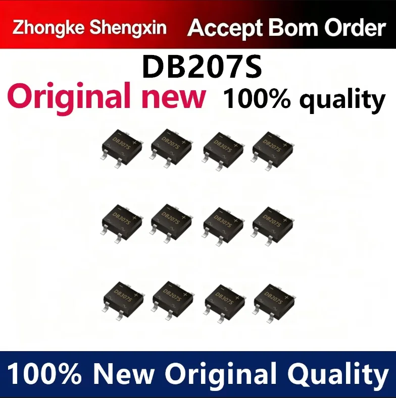 （5pcs-100pcs）New DB207S SOP-4 rectifier diode 2A 1000V rectifier bridge stack SOP4 patch