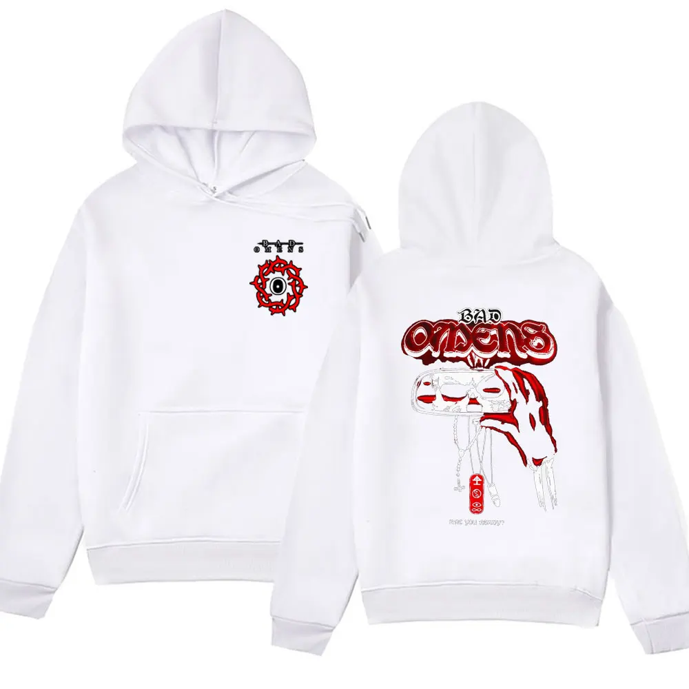 Rapper Rock Band Bad Omens Print Hoodie Men Women Hip Hop Fashion Oversized Sweatshirts Male Winter Long Sleeve Hoody Pullover